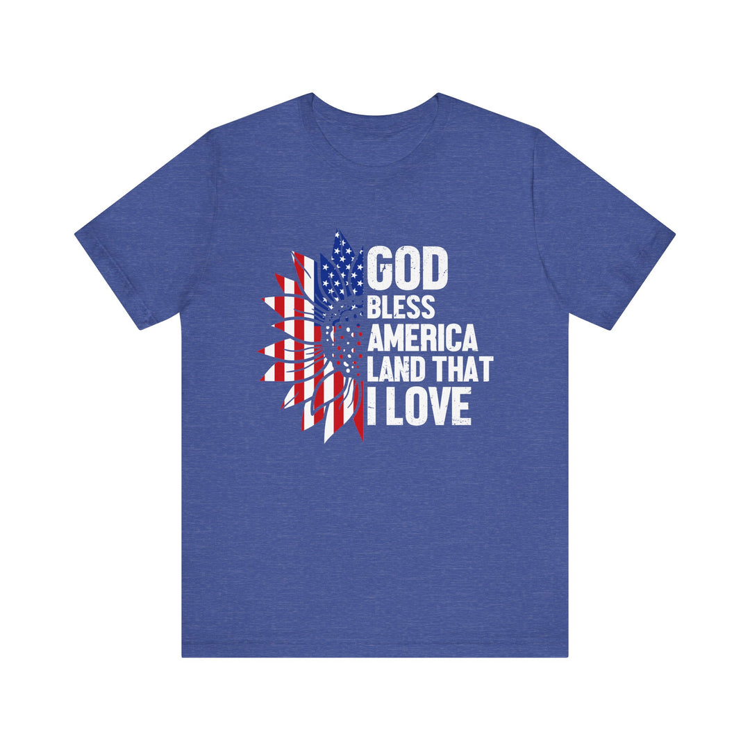 Patriotic T-Shirt, God Bless America Tee, Unisex Short Sleeve Shirt, Independence Day Gift, USA Pride Apparel, Americana Clothing