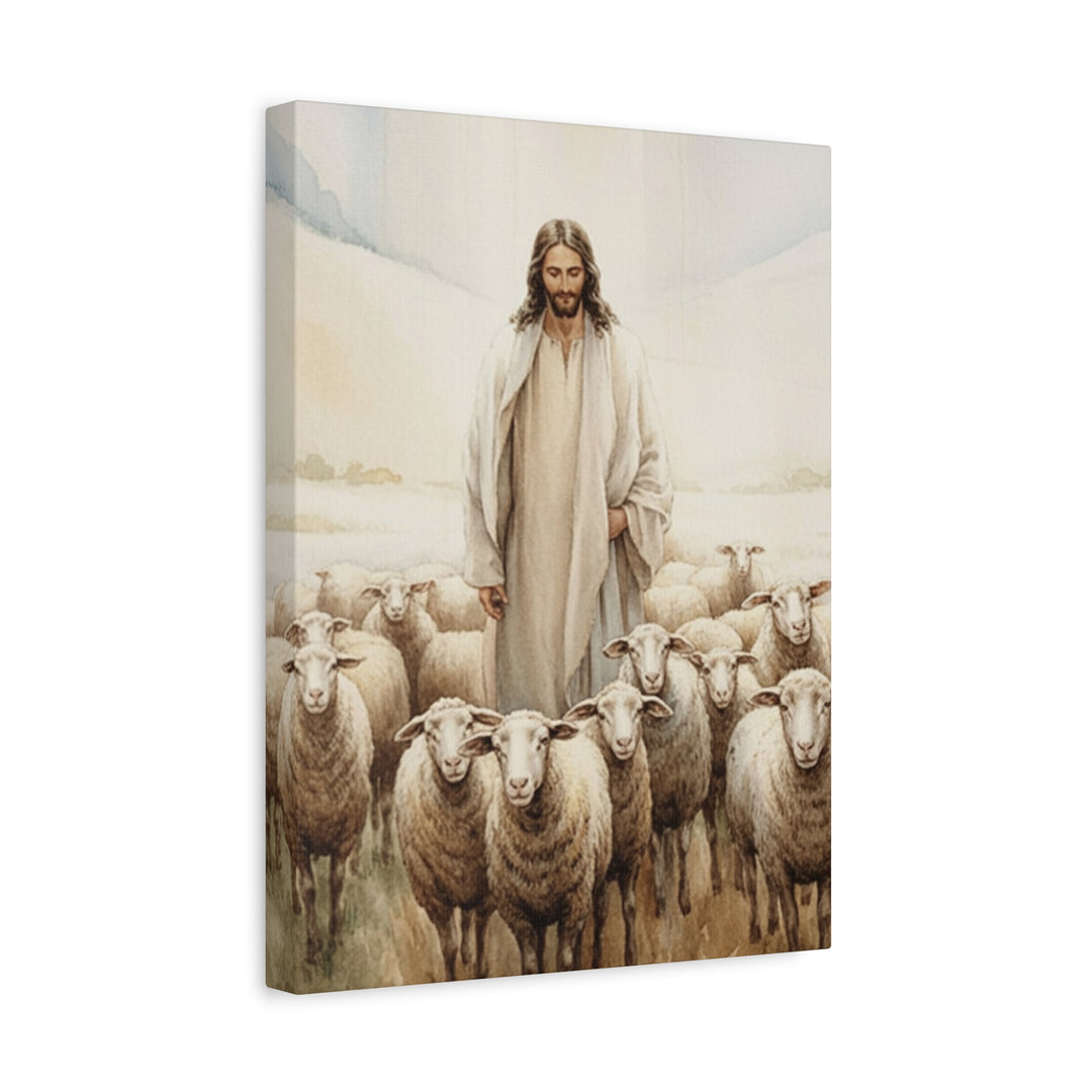 Jesus the Good Shepherd | Christian Matte Canvas Wall Art – Peaceful Faith Home Décor