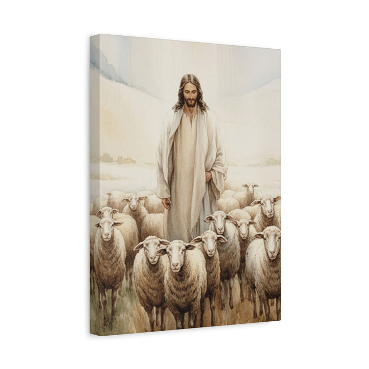 Jesus the Good Shepherd | Christian Matte Canvas Wall Art – Peaceful Faith Home Décor