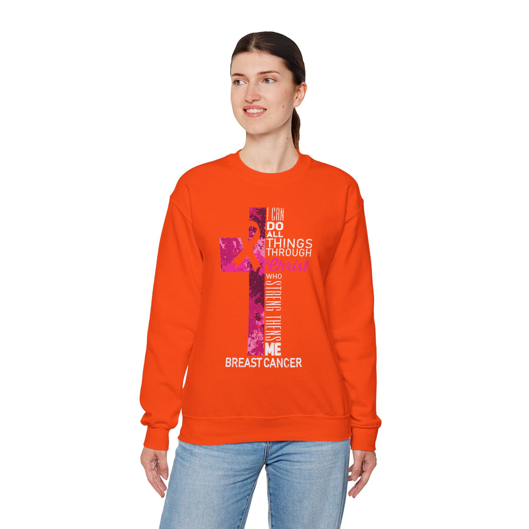 Inspirational Crewneck Sweatshirt for Breast Cancer Awareness, Faith Sweatshirt, Unisex Pullover, Hopeful Gift, Religious Apparel