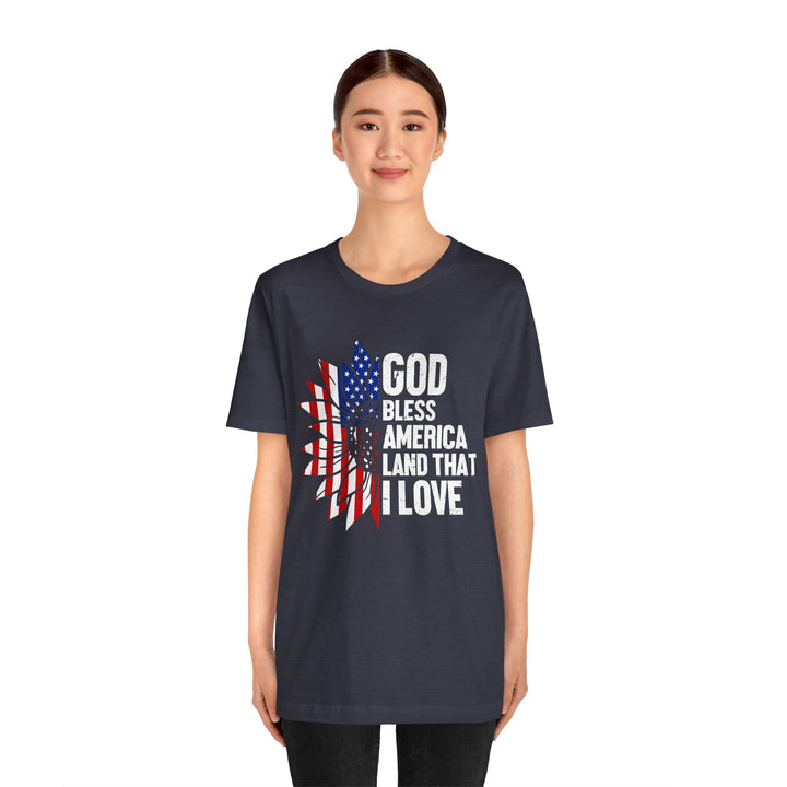 Patriotic T-Shirt, God Bless America Tee, Unisex Short Sleeve Shirt, Independence Day Gift, USA Pride Apparel, Americana Clothing