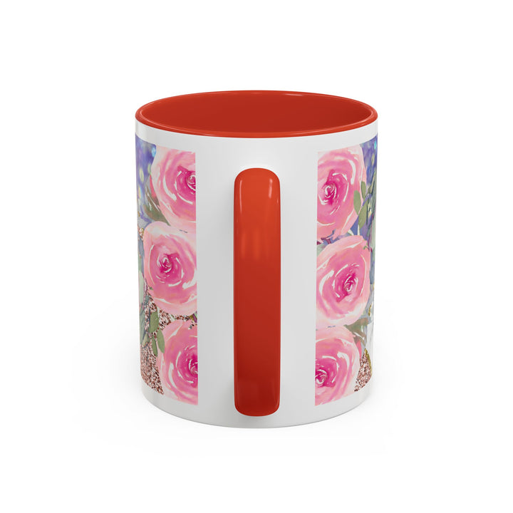 Made to Worship  Pink Glitter Floral Christian Mug