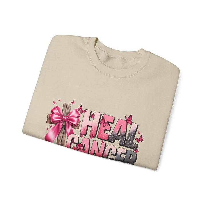 Inspirational Cancer Awareness Crewneck Sweatshirt, Comfort for Fighters, Supportive Gift, Breast Cancer Awareness, Faith & Hope