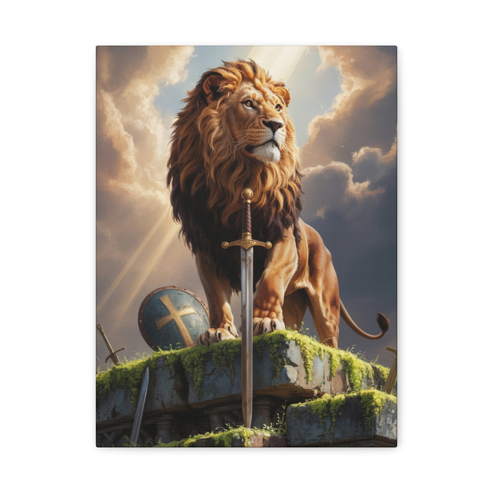 Canvas Art, Lion of Judah Verse, Christian Men's Wall Decor, Father's Day Gift, Revelation 5:5