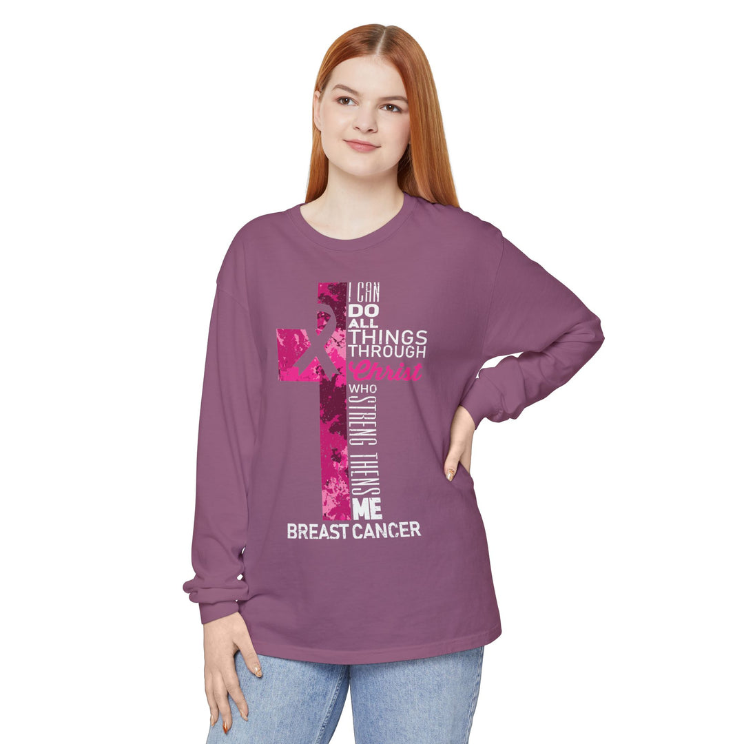 Christian Breast Cancer Awareness Long Sleeve T-Shirt