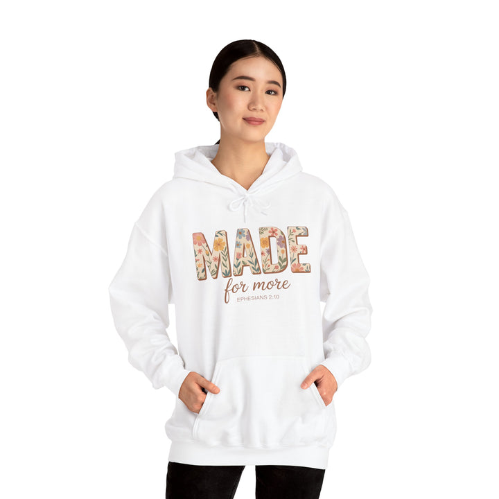 Hoodie - 'MADE for more' Ephesians 2:10 Floral Design