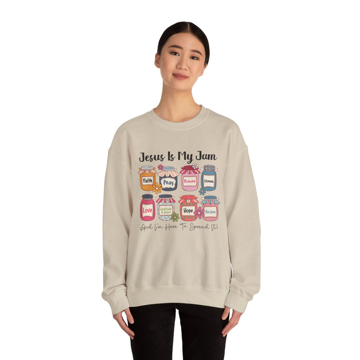 Jesus Is My Jam Sweatshirt, Unisex Crewneck, Comfort Wear, Christian Apparel, Perfect Gift for Faith Celebrations, Everyday Casual