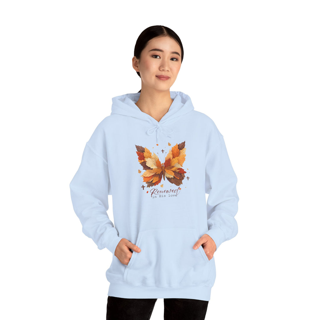 Butterfly Hoodie - Renewed in His Love - Fall Leaves Design
