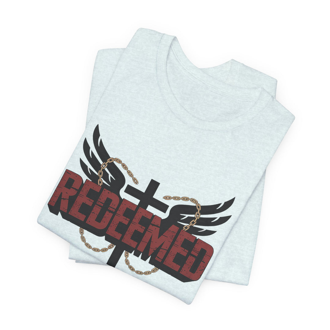 Christian Themed Unisex Short Sleeve Tee, Redeemed Shirt, Faith-Based Apparel, Inspirational T-Shirt, Spiritual Gift, Casual Wear
