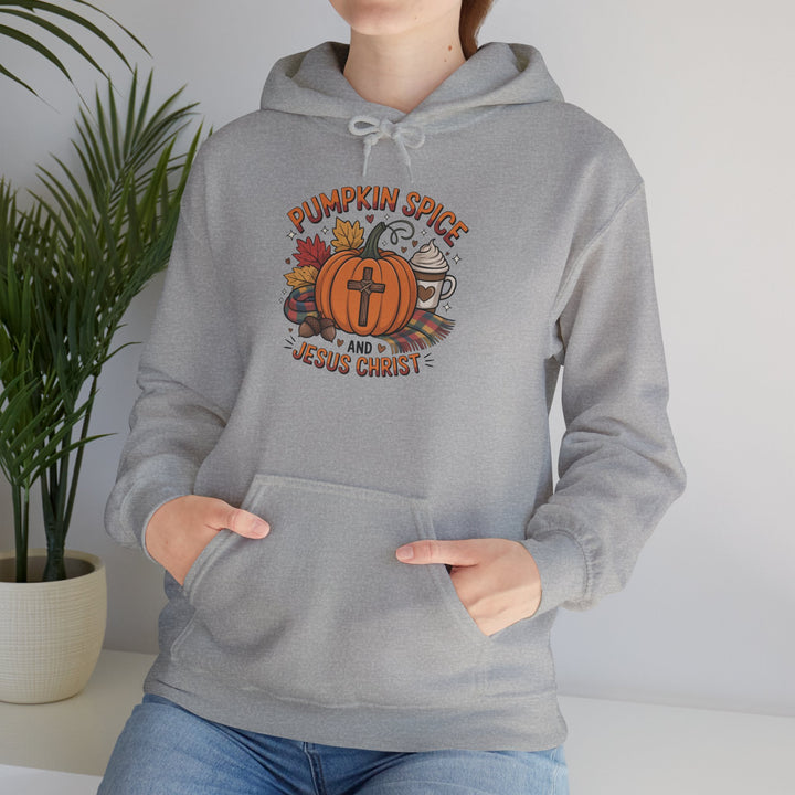 Fall Pumpkin Spice and Jesus Christ Hoodie Sweatshirt