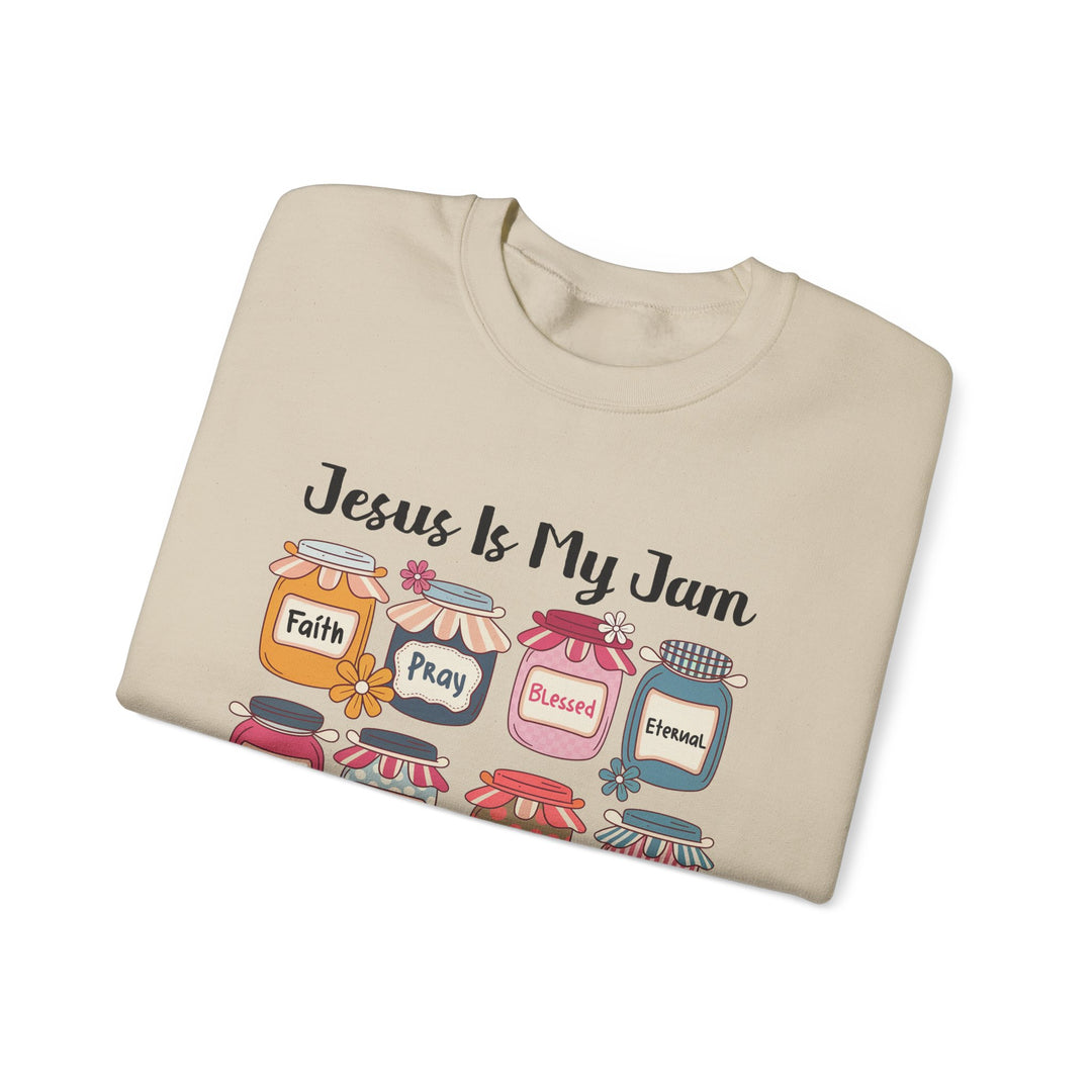 Jesus Is My Jam Sweatshirt, Unisex Crewneck, Comfort Wear, Christian Apparel, Perfect Gift for Faith Celebrations, Everyday Casual
