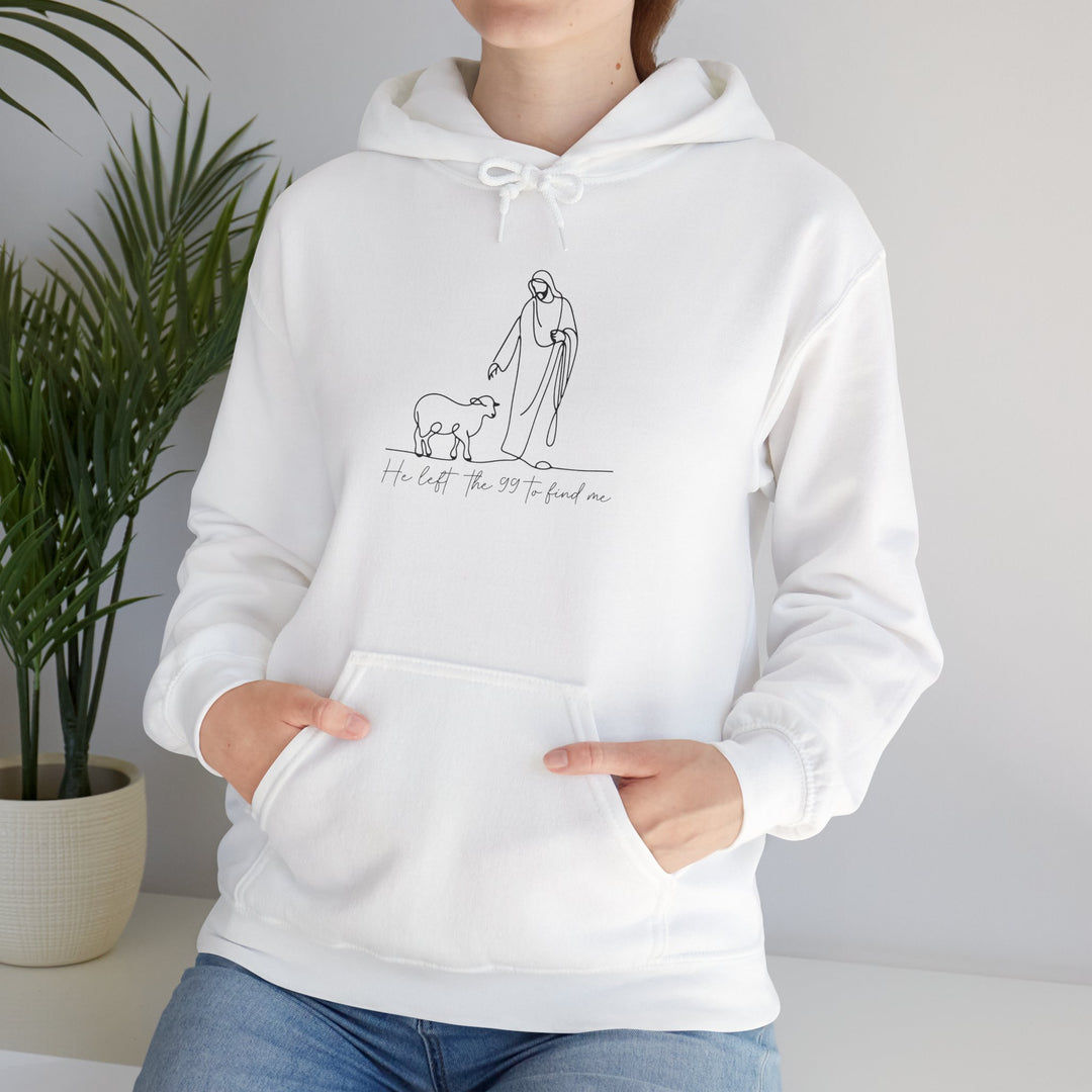 Christian Jesus and Lamb Hoodie Sweatshirt - 'He left the 99 to find me'