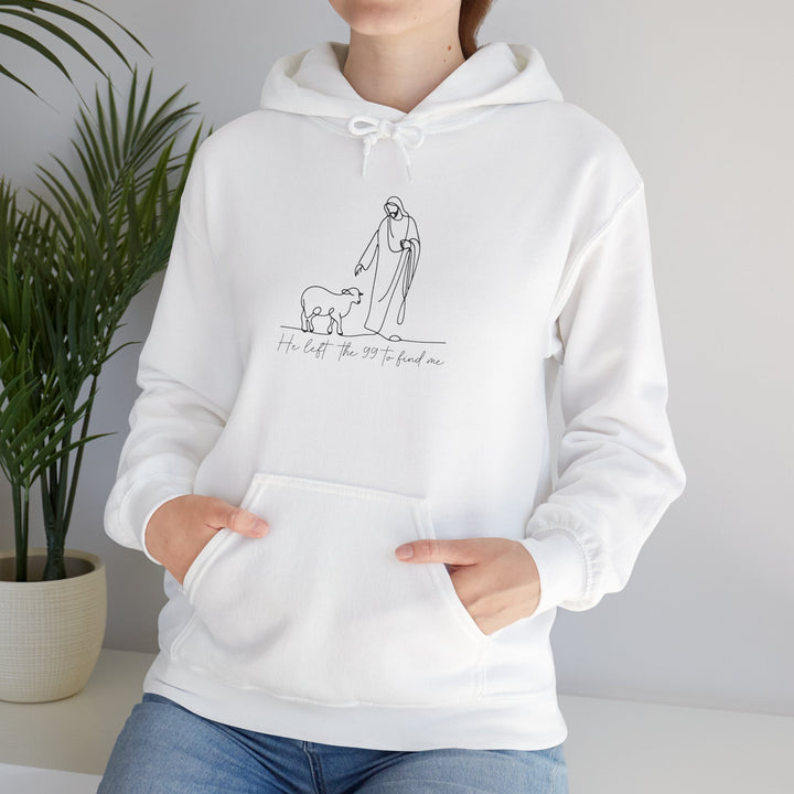Christian Jesus and Lamb Hoodie Sweatshirt - 'He left the 99 to find me'