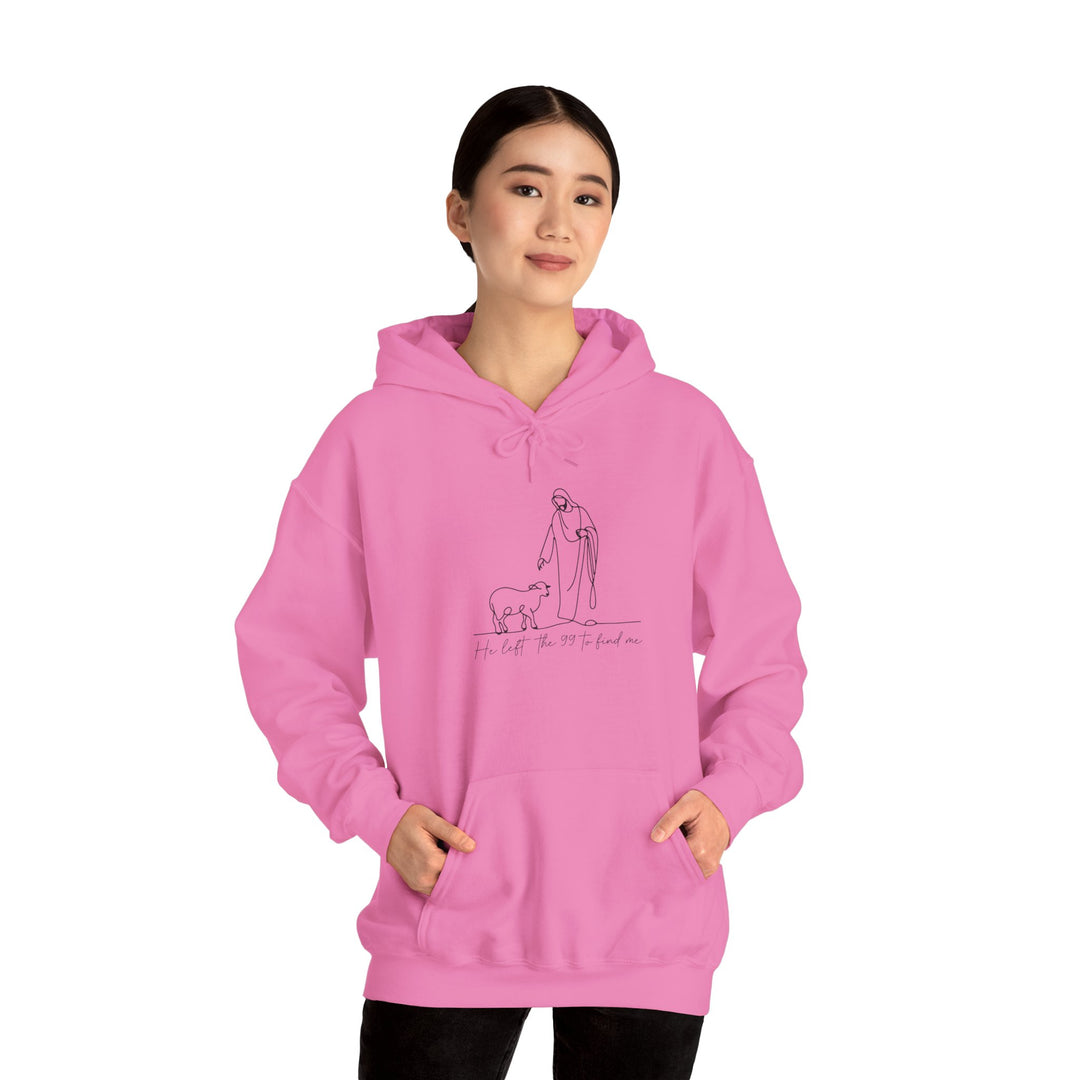 Christian Jesus and Lamb Hoodie Sweatshirt - 'He left the 99 to find me'