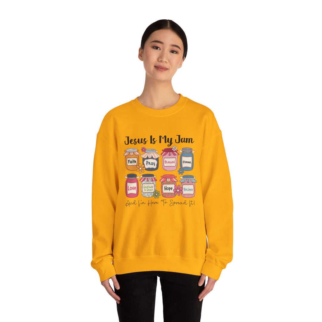 Jesus Is My Jam Sweatshirt, Unisex Crewneck, Comfort Wear, Christian Apparel, Perfect Gift for Faith Celebrations, Everyday Casual