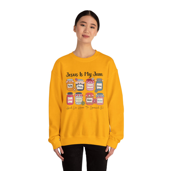 Jesus Is My Jam Sweatshirt, Unisex Crewneck, Comfort Wear, Christian Apparel, Perfect Gift for Faith Celebrations, Everyday Casual