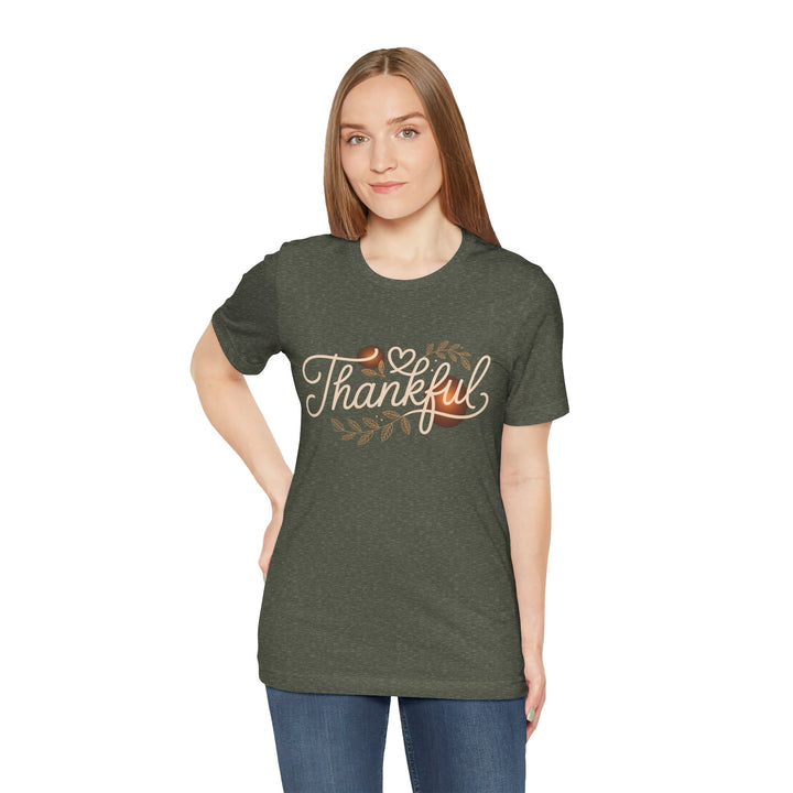 Thankful Tee - Unisex Jersey Short Sleeve Shirt for Thanksgiving, Gratitude Gift, Casual Wear, Family Gathering, Everyday Comfort