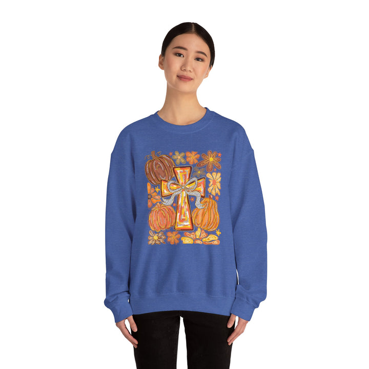 Fall Harvest Crewneck Sweatshirt, Autumn Sweatshirt, Thanksgiving Gift, Unisex Fall Apparel, Cozy Pumpkin Sweatshirt