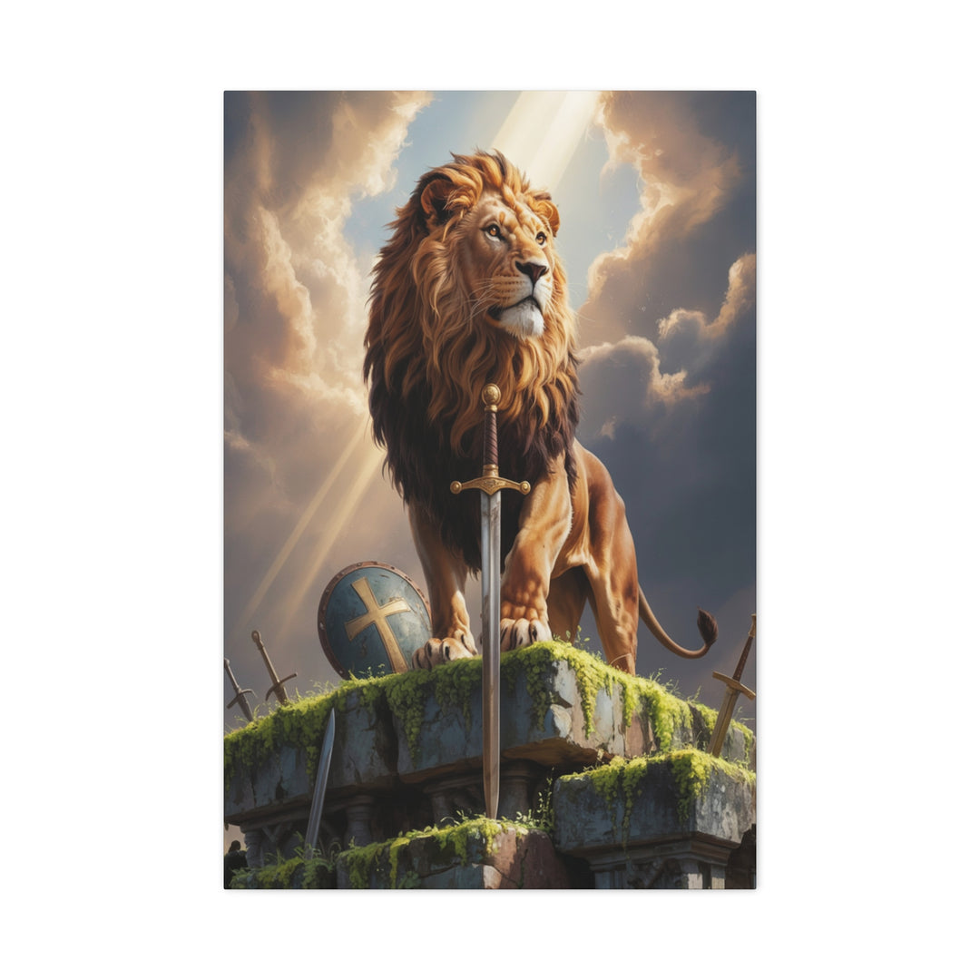 Canvas Art, Lion of Judah Verse, Christian Men's Wall Decor, Father's Day Gift, Revelation 5:5