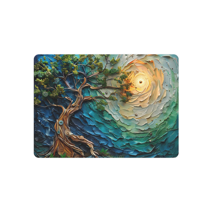 Nature-Inspired Metal Art Sign - Tree and Sun Design