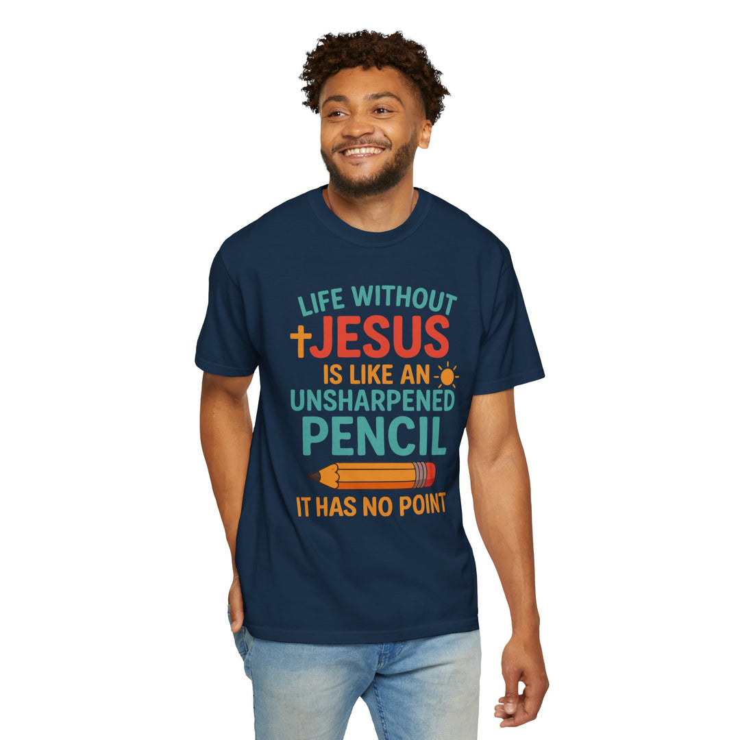 Christian Message Unisex T-shirt with Pencil Design