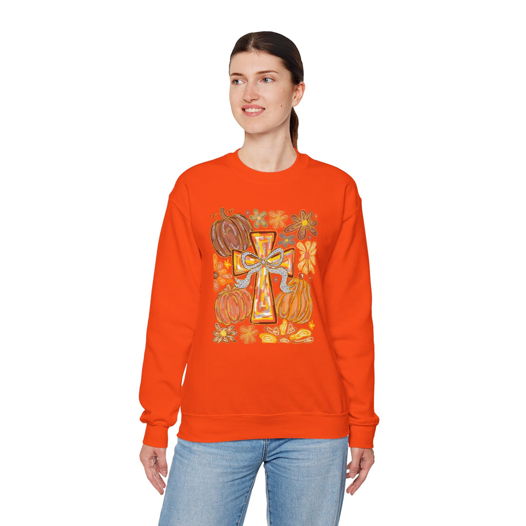 Fall Harvest Crewneck Sweatshirt, Autumn Sweatshirt, Thanksgiving Gift, Unisex Fall Apparel, Cozy Pumpkin Sweatshirt