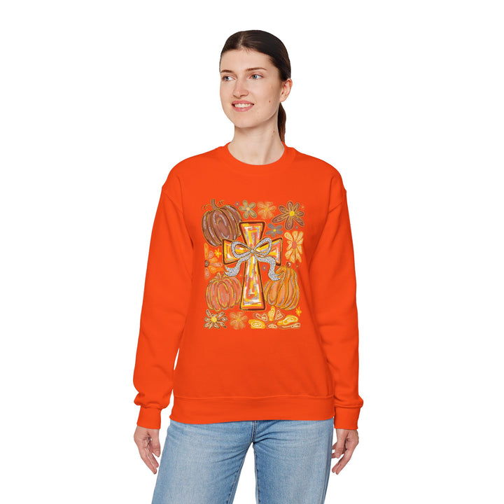 Fall Harvest Crewneck Sweatshirt, Autumn Sweatshirt, Thanksgiving Gift, Unisex Fall Apparel, Cozy Pumpkin Sweatshirt