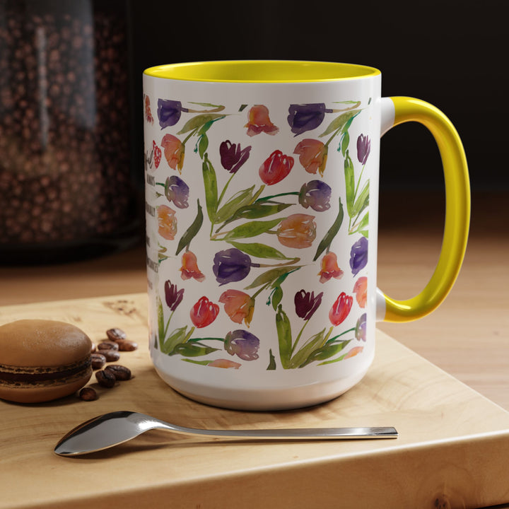 Be Joyful Always – Watercolor Tulip Scripture Mug