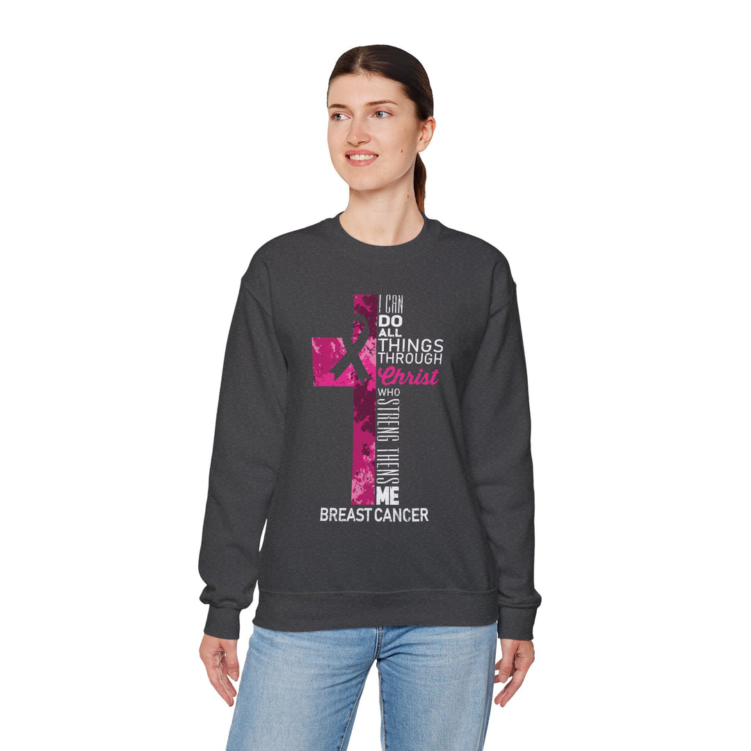 Inspirational Crewneck Sweatshirt for Breast Cancer Awareness, Faith Sweatshirt, Unisex Pullover, Hopeful Gift, Religious Apparel