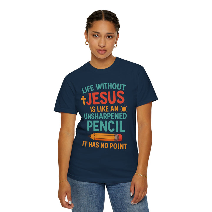 Christian Message Unisex T-shirt with Pencil Design