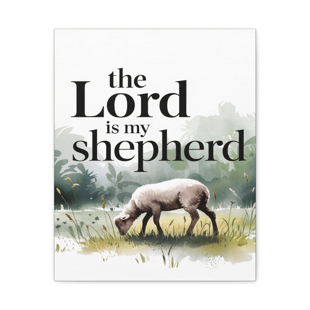 The Lord Is My Shepherd Canvas | Psalm 23 Watercolor Christian Wall Art
