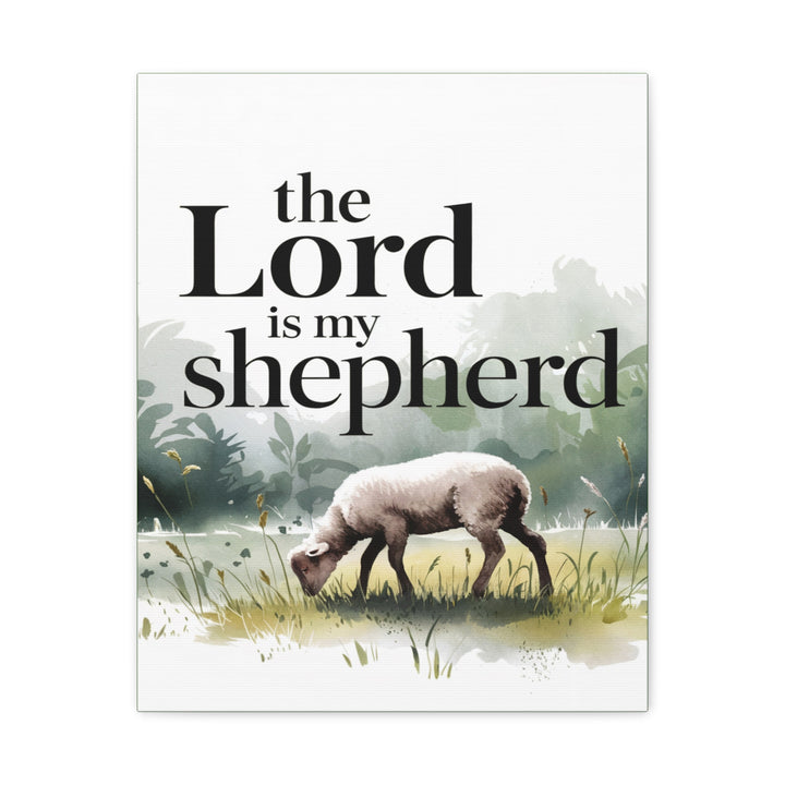 The Lord Is My Shepherd Canvas | Psalm 23 Watercolor Christian Wall Art