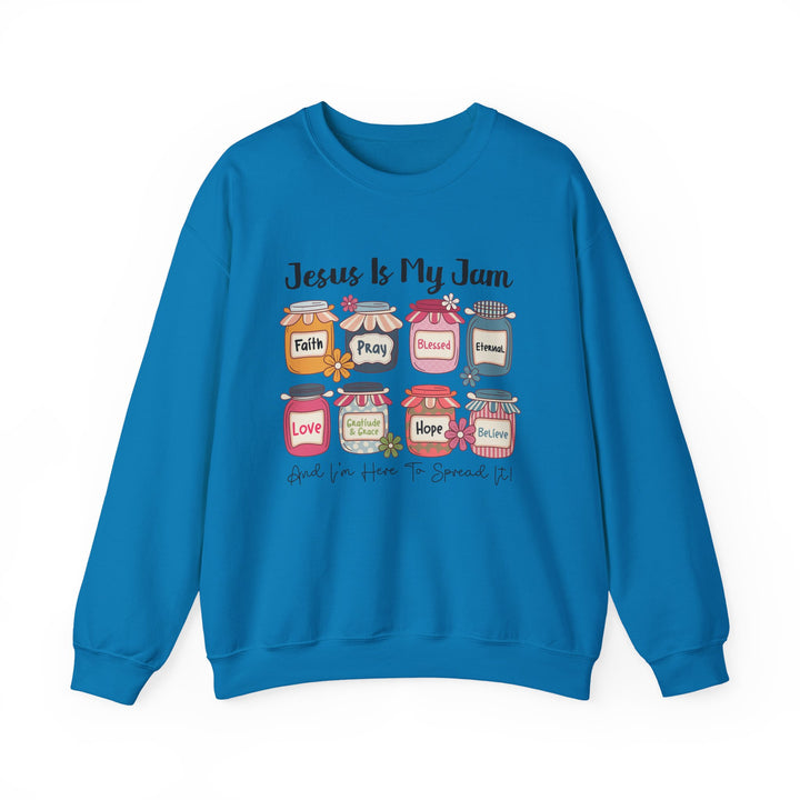 Jesus Is My Jam Sweatshirt, Unisex Crewneck, Comfort Wear, Christian Apparel, Perfect Gift for Faith Celebrations, Everyday Casual