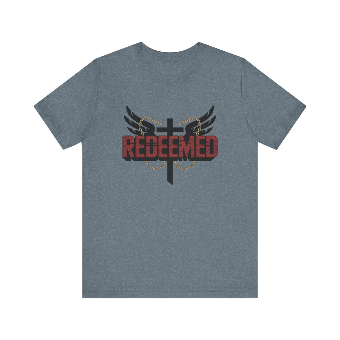 Christian Themed Unisex Short Sleeve Tee, Redeemed Shirt, Faith-Based Apparel, Inspirational T-Shirt, Spiritual Gift, Casual Wear