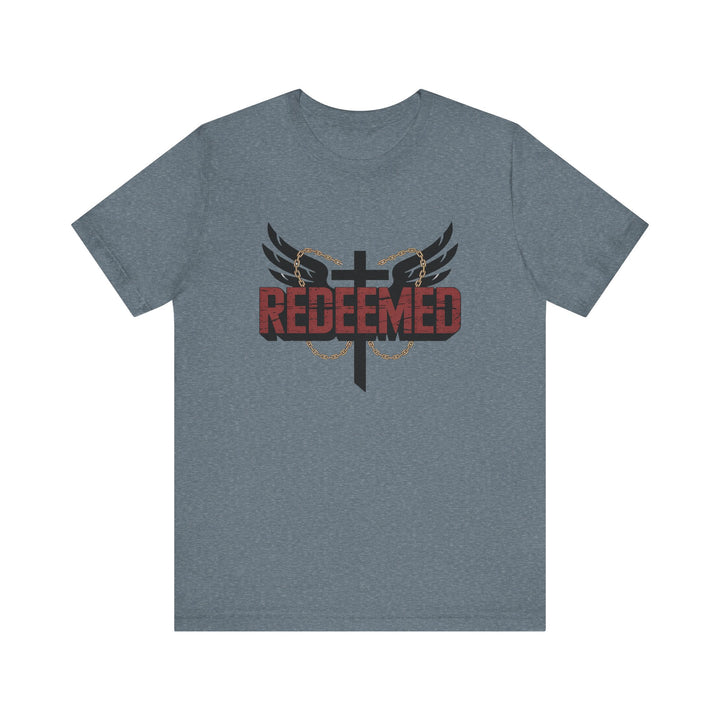 Christian Themed Unisex Short Sleeve Tee, Redeemed Shirt, Faith-Based Apparel, Inspirational T-Shirt, Spiritual Gift, Casual Wear