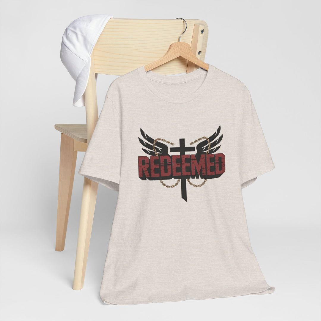 Christian Themed Unisex Short Sleeve Tee, Redeemed Shirt, Faith-Based Apparel, Inspirational T-Shirt, Spiritual Gift, Casual Wear