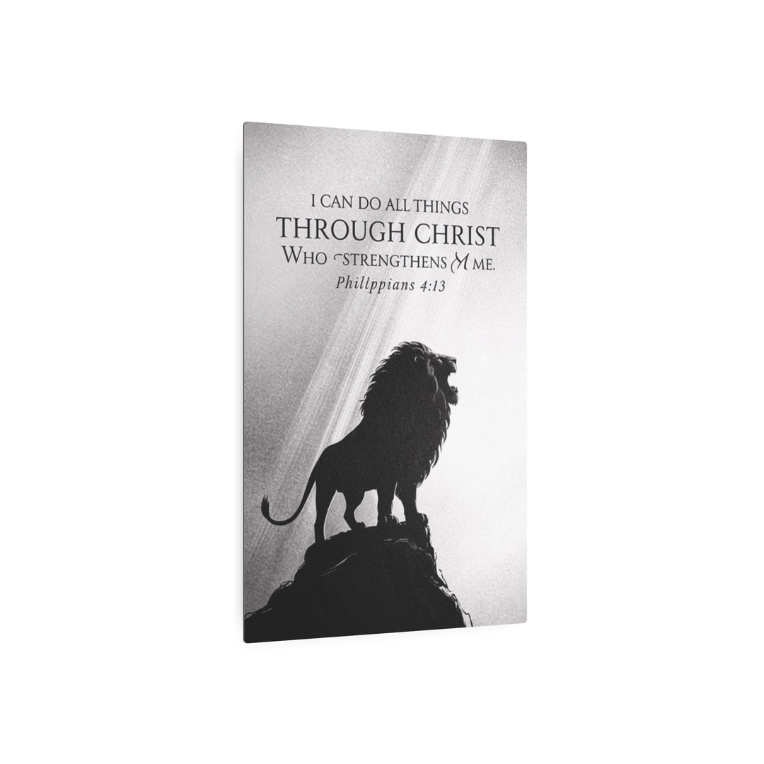 "Lion of Judah - Philippians 4:13" - Strength & Faith Metal Wall Art