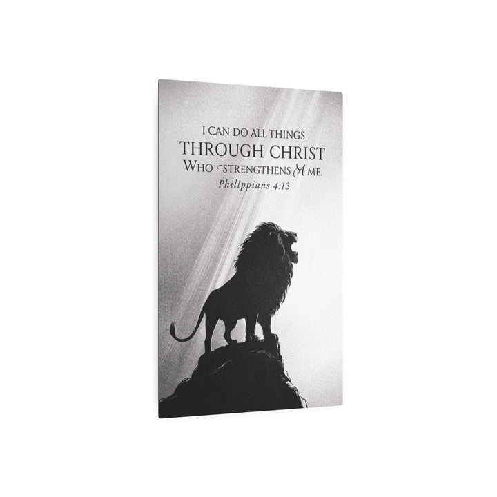 "Lion of Judah - Philippians 4:13" - Strength & Faith Metal Wall Art