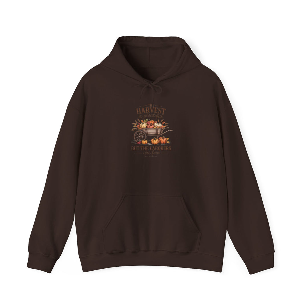 Autumn Harvest Hoodie with Matthew 9:37 Scripture Design