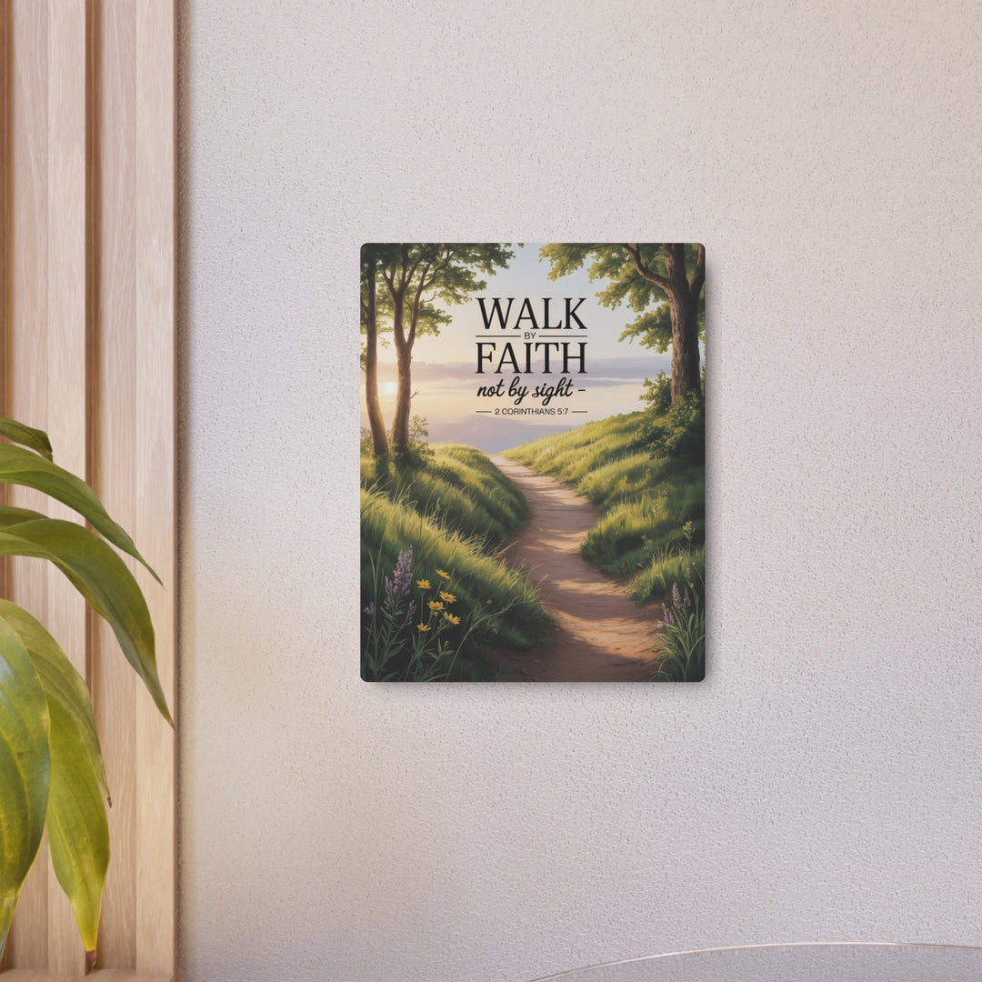 "Walk by Faith, Not by Sight" - Spiritual Journey Metal Wall Art