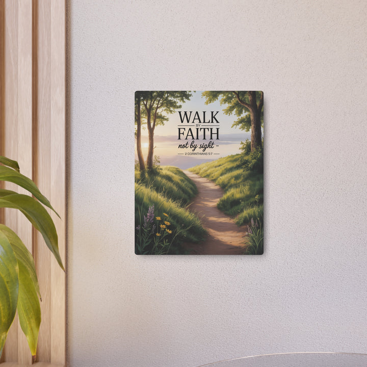"Walk by Faith, Not by Sight" - Spiritual Journey Metal Wall Art
