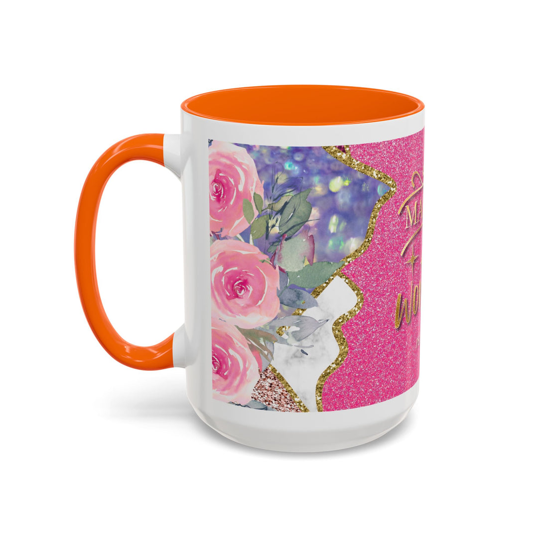 Made to Worship  Pink Glitter Floral Christian Mug
