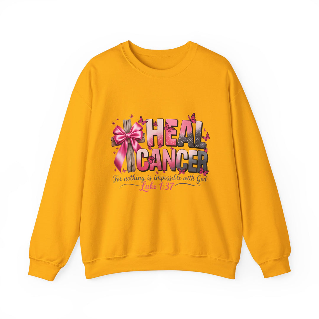 Inspirational Cancer Awareness Crewneck Sweatshirt, Comfort for Fighters, Supportive Gift, Breast Cancer Awareness, Faith & Hope