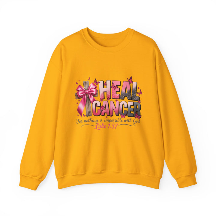 Inspirational Cancer Awareness Crewneck Sweatshirt, Comfort for Fighters, Supportive Gift, Breast Cancer Awareness, Faith & Hope