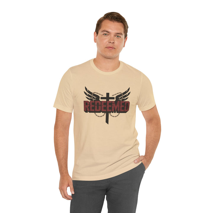 Christian Themed Unisex Short Sleeve Tee, Redeemed Shirt, Faith-Based Apparel, Inspirational T-Shirt, Spiritual Gift, Casual Wear