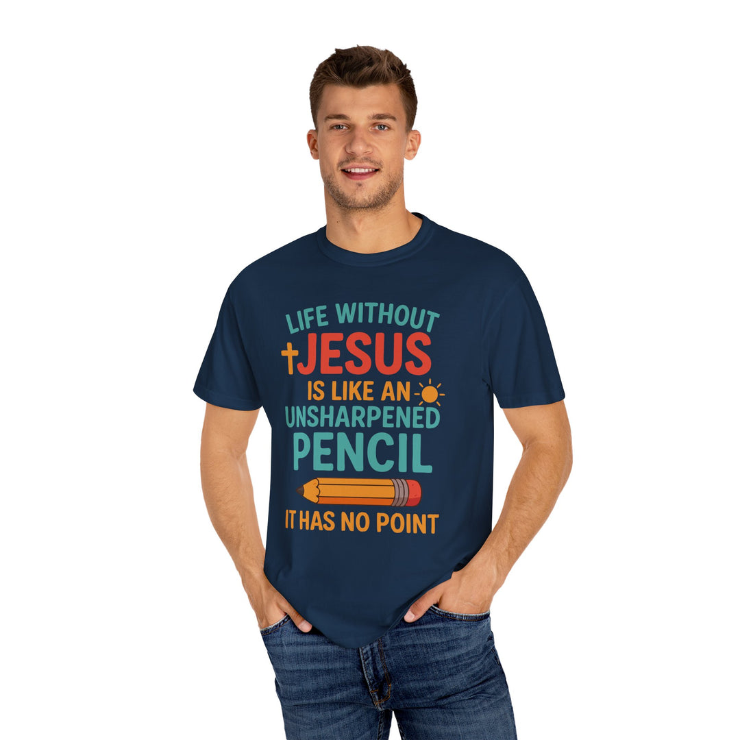 Christian Message Unisex T-shirt with Pencil Design