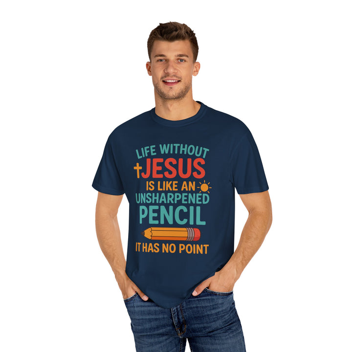 Christian Message Unisex T-shirt with Pencil Design