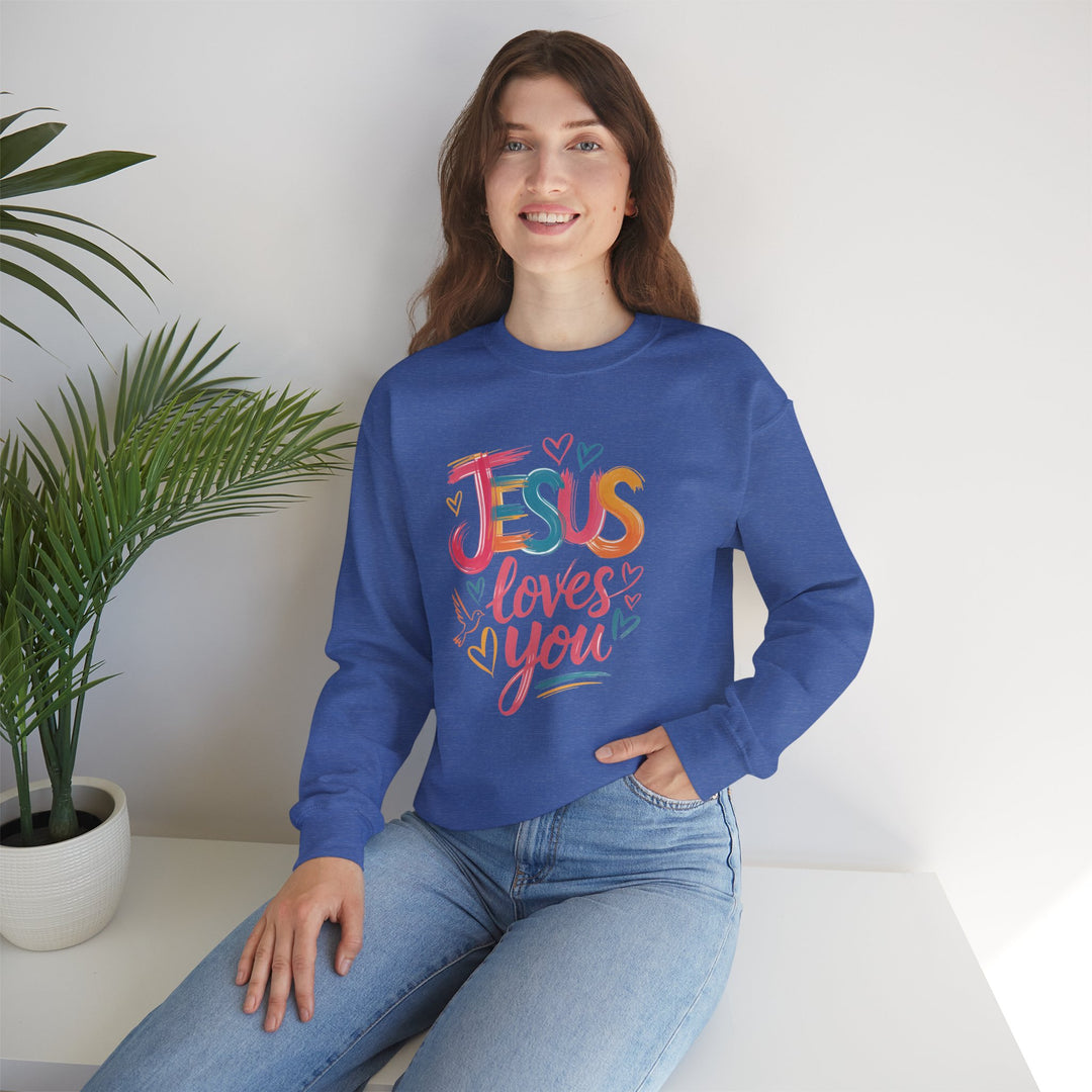 Jesus Loves You Crewneck Sweatshirt - Cozy Unisex Gift, Christian Apparel, Faith-Based Fashion, Inspirational Layering Piece, Ideal [...]