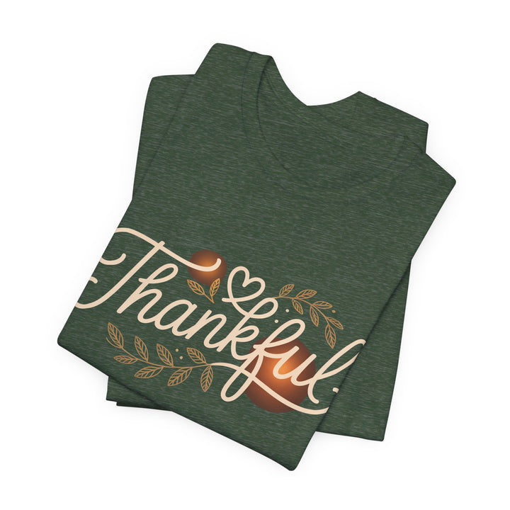 Thankful Tee - Unisex Jersey Short Sleeve Shirt for Thanksgiving, Gratitude Gift, Casual Wear, Family Gathering, Everyday Comfort