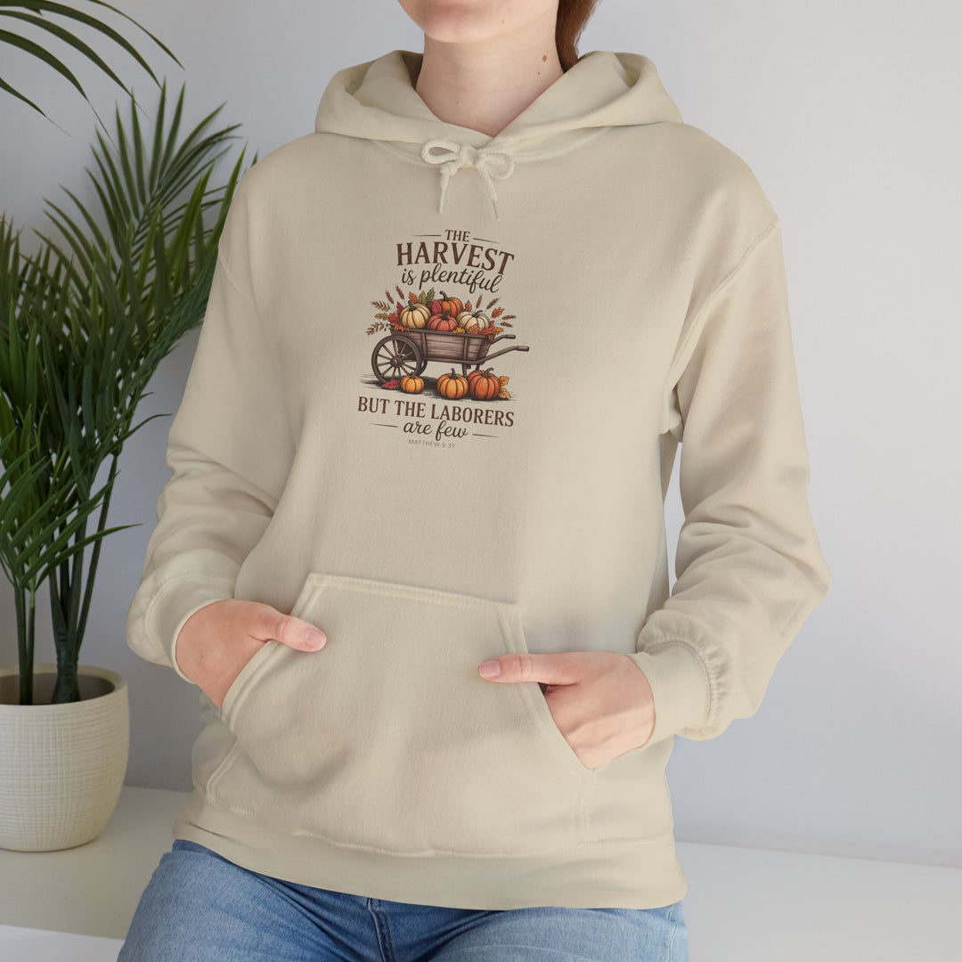 Autumn Harvest Hoodie with Matthew 9:37 Scripture Design
